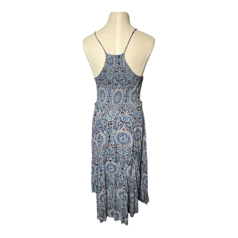 Free People  Blue and White Halter Midi Dress - Picture 2 of 4